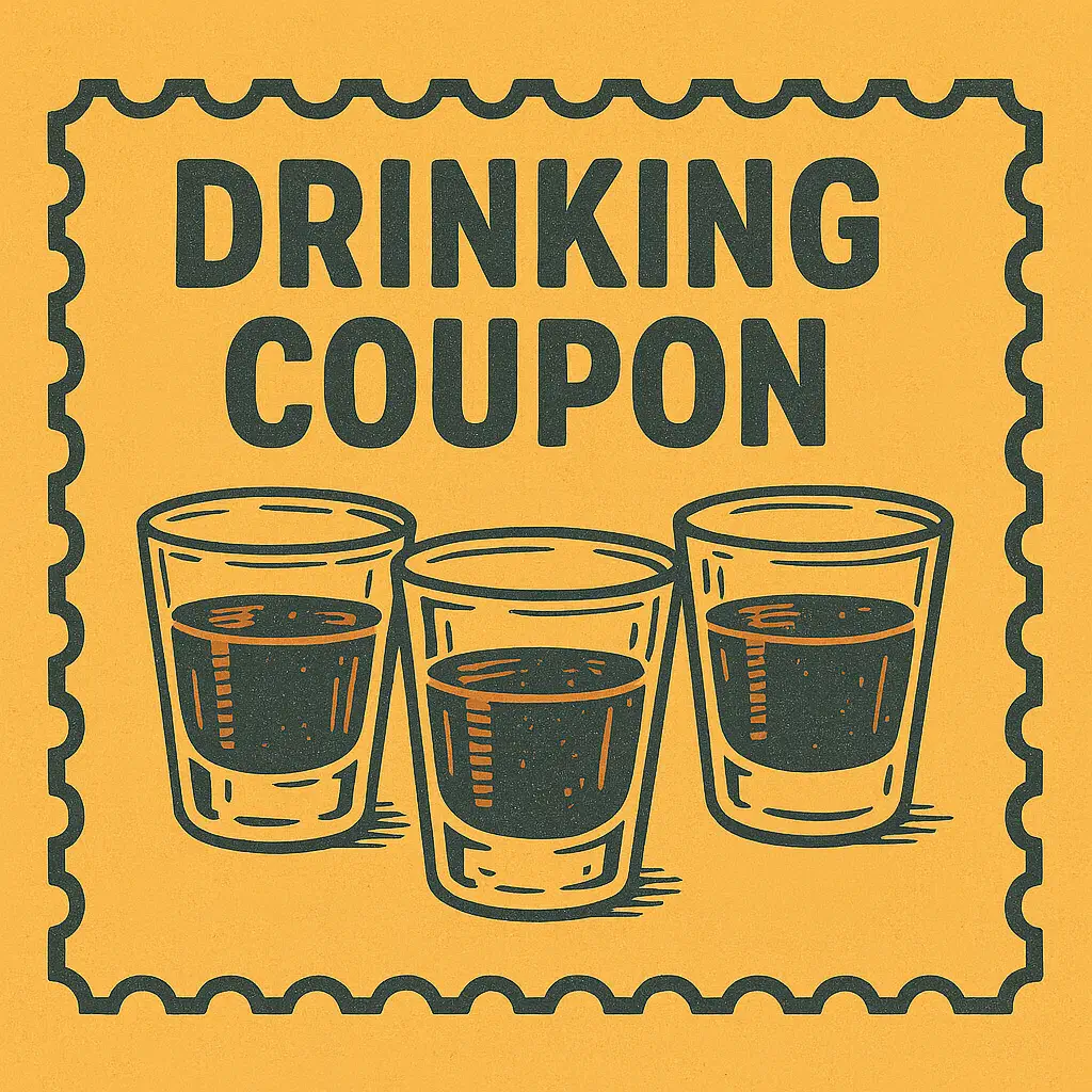 Drinking coupon Includes a drinking coupon and shots (Jägermeister, naturally).